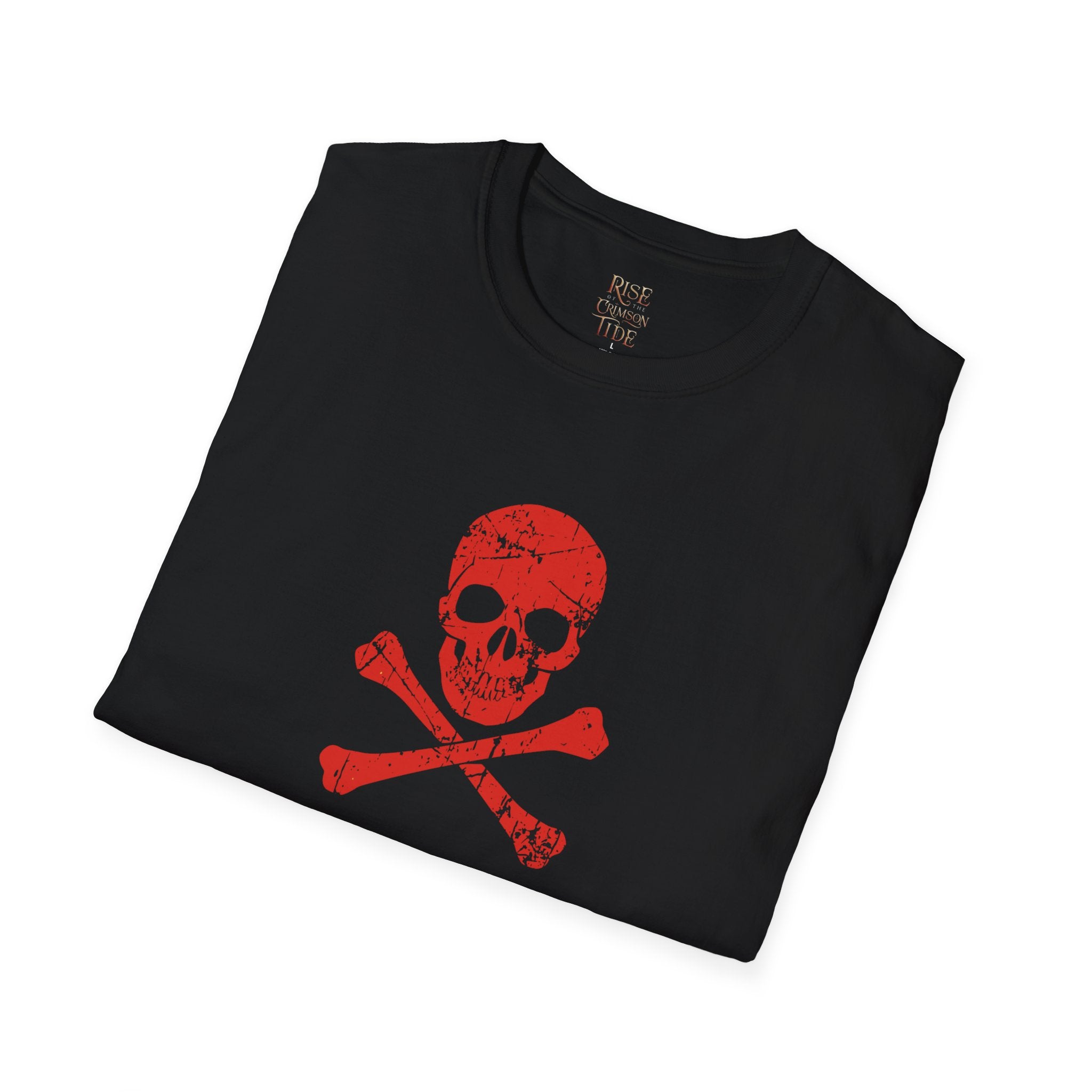 Crimson Tide Skull T-Shirt — Red Skull & Crossbones Graphic, “Rise of the Crimson Tide” Back Print