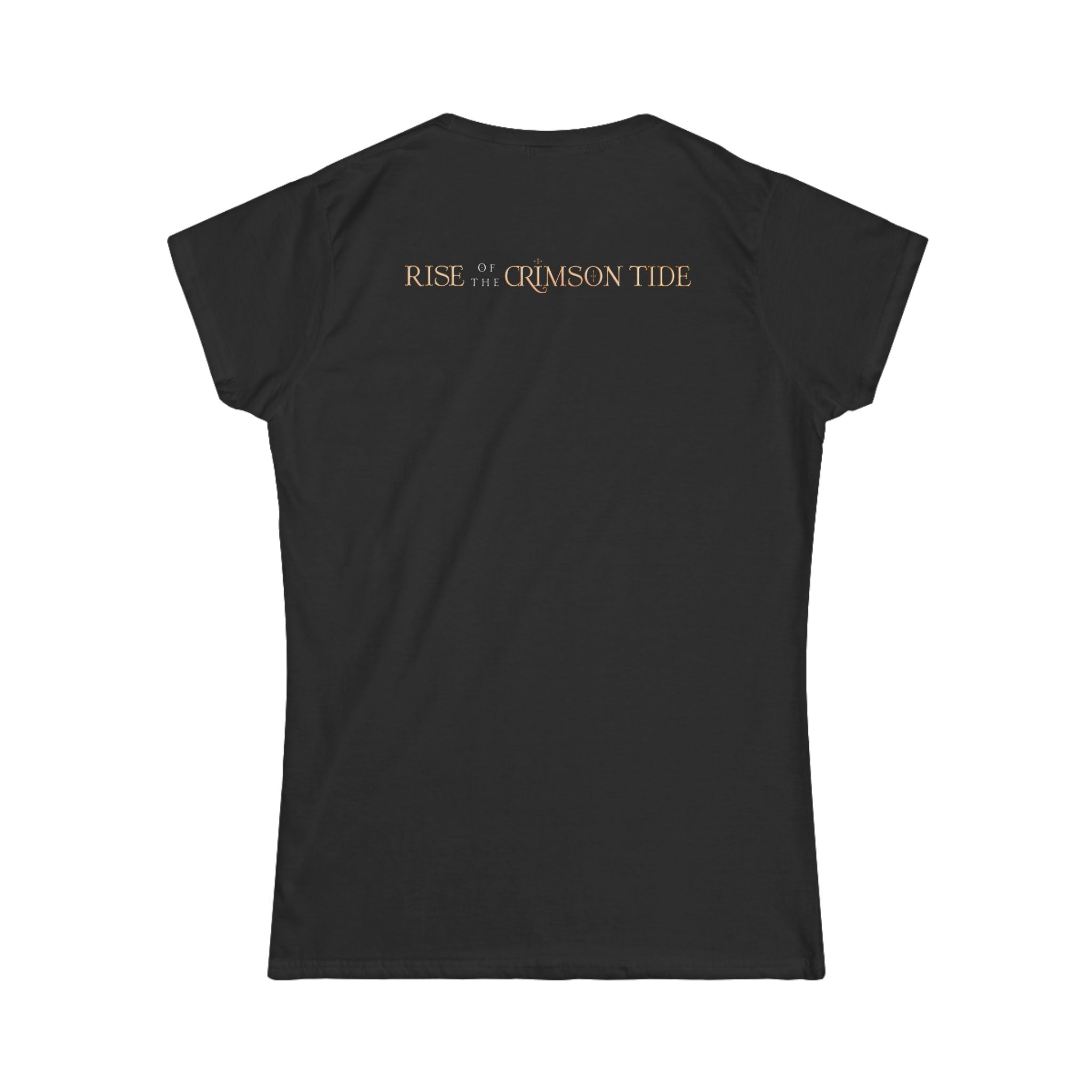 Rise of the Crimson Tide Floral Skull Women's Tee — Empowering Gothic Quote Shirt
