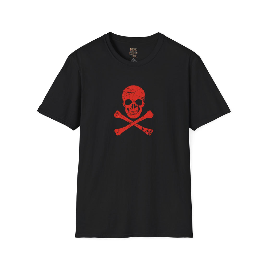 Crimson Tide Skull T-Shirt — Red Skull & Crossbones Graphic, “Rise of the Crimson Tide” Back Print